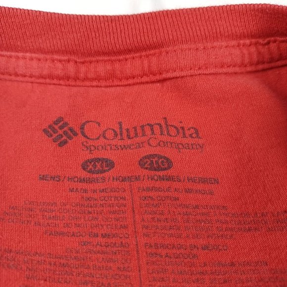 Columbia Men's Size 2XL T-Shirt American Flag Trees Red Patriotic U.S.A. - Picture 4 of 8